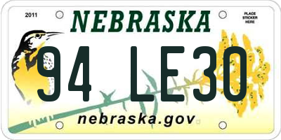 NE license plate 94LE30