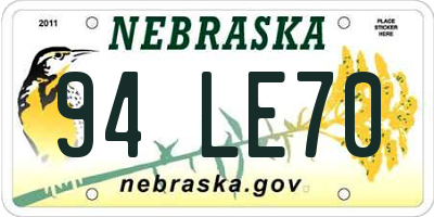 NE license plate 94LE70