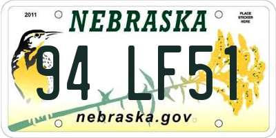 NE license plate 94LF51