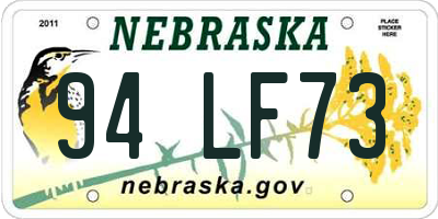 NE license plate 94LF73