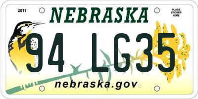 NE license plate 94LG35
