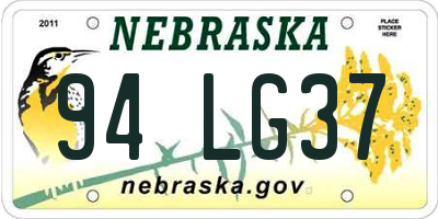 NE license plate 94LG37