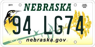 NE license plate 94LG74