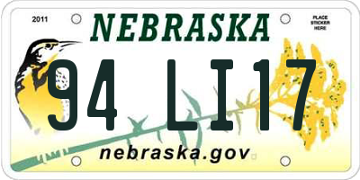NE license plate 94LI17