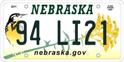 NE license plate 94LI21