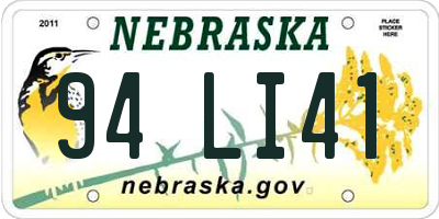 NE license plate 94LI41