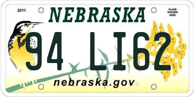 NE license plate 94LI62