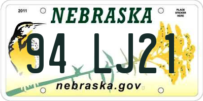 NE license plate 94LJ21