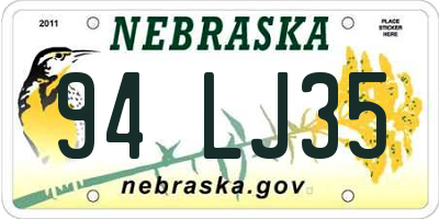 NE license plate 94LJ35