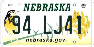 NE license plate 94LJ41