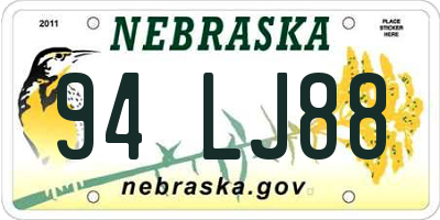 NE license plate 94LJ88