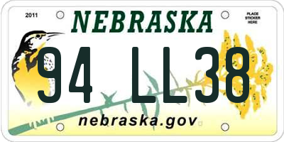NE license plate 94LL38