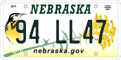 NE license plate 94LL47