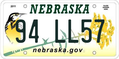 NE license plate 94LL57