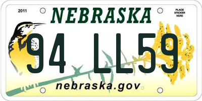 NE license plate 94LL59