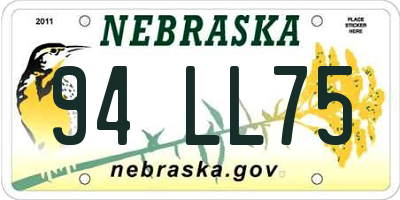 NE license plate 94LL75