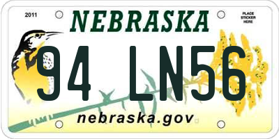 NE license plate 94LN56