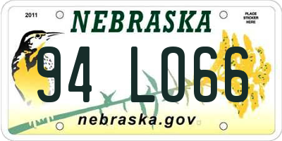 NE license plate 94LO66