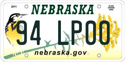 NE license plate 94LP00