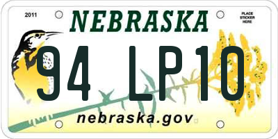 NE license plate 94LP10