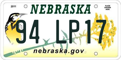 NE license plate 94LP17