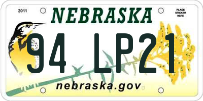 NE license plate 94LP21