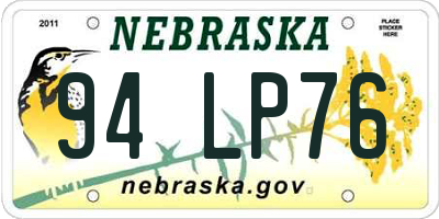 NE license plate 94LP76