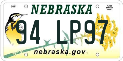 NE license plate 94LP97