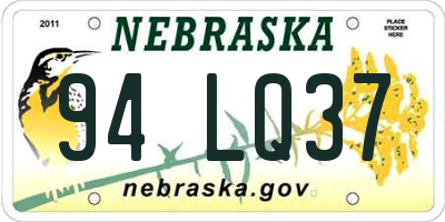 NE license plate 94LQ37
