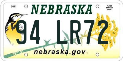 NE license plate 94LR72