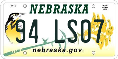 NE license plate 94LS07