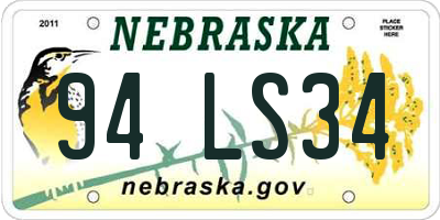 NE license plate 94LS34