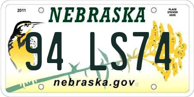 NE license plate 94LS74