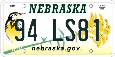 NE license plate 94LS81