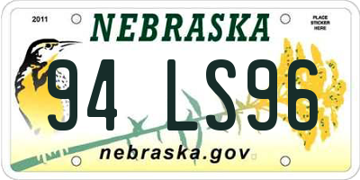 NE license plate 94LS96