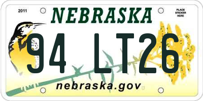 NE license plate 94LT26