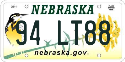 NE license plate 94LT88