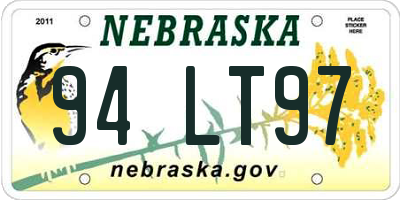 NE license plate 94LT97