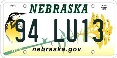 NE license plate 94LU13
