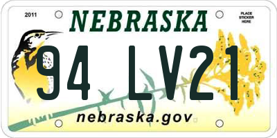 NE license plate 94LV21