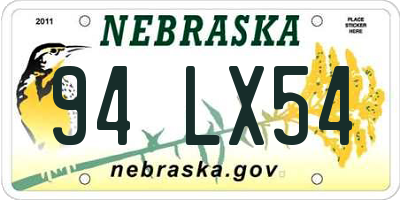 NE license plate 94LX54