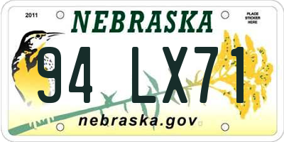 NE license plate 94LX71