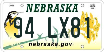 NE license plate 94LX81