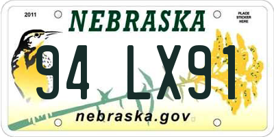 NE license plate 94LX91