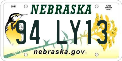 NE license plate 94LY13