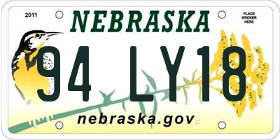 NE license plate 94LY18