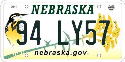 NE license plate 94LY57