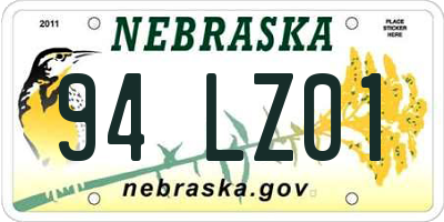 NE license plate 94LZ01
