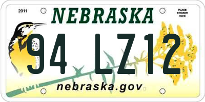NE license plate 94LZ12