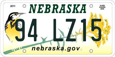 NE license plate 94LZ15